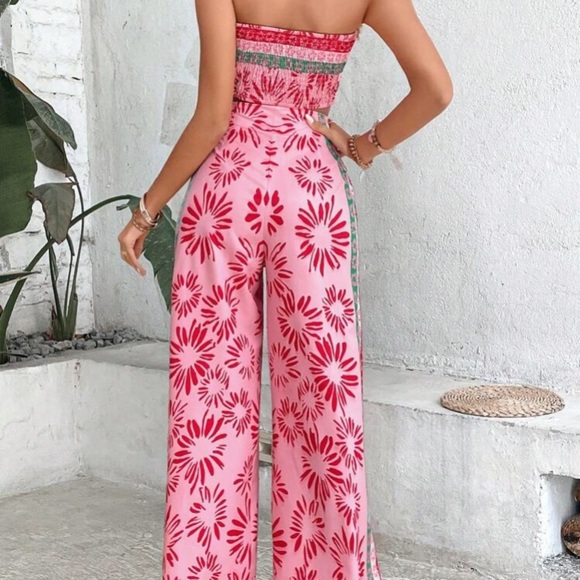 Floral Print Tube Top & Wide Leg Pants - Picture 4 of 6